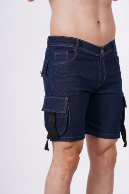 Jeancherry Solid Men Denim Dark Blue Denim Shorts