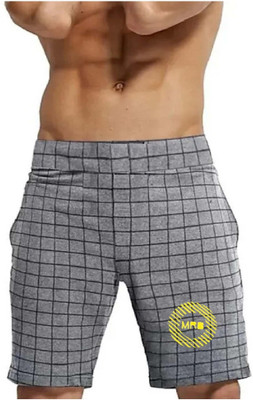 MRB Checkered Men Grey Regular Shorts