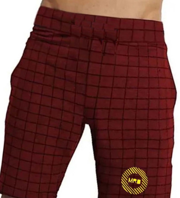 MRB Checkered Men Brown Regular Shorts