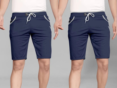 Avyana Solid Men Dark Blue Regular Shorts
