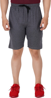 FEEL TRACK Checkered Men Grey Basic Shorts