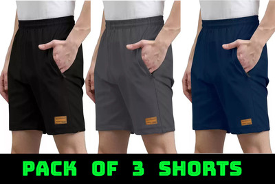 Solid Men Multicolor Regular Shorts