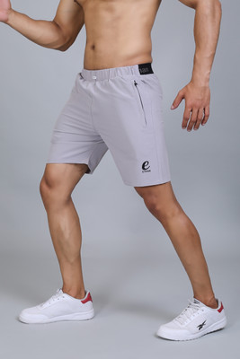 Ethan Solid Men Grey Sports Shorts
