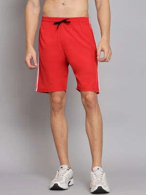GLITO Color Block Men Red Sports Shorts