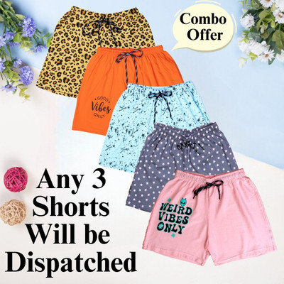 POWERmerc Printed Women Multicolor Regular Shorts