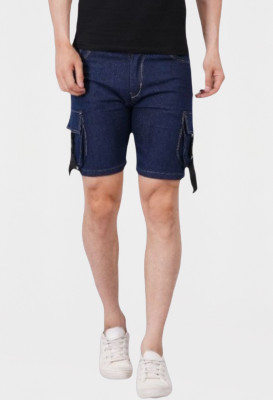 comfits Solid Men Denim Dark Blue Denim Shorts