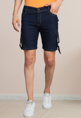 METRONAUT Solid Men Denim Dark Blue Denim Shorts
