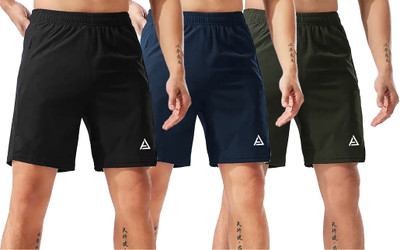 Solid Men Multicolor Basic Shorts