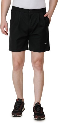 A Solid Men Black Sports Shorts