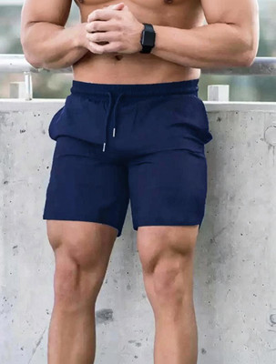 Rishal Solid Men Blue Gym Shorts