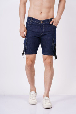 METRONAUT Solid Men Denim Dark Blue Denim Shorts