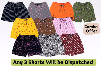 POWERmerc Printed Women Multicolor Regular Shorts