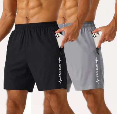 Solid Men Multicolor Basic Shorts