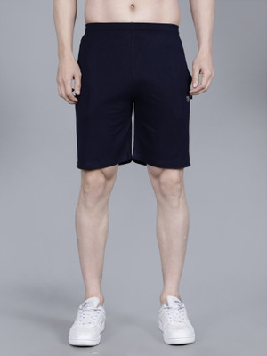 Texfro Solid Men Dark Blue Regular Shorts