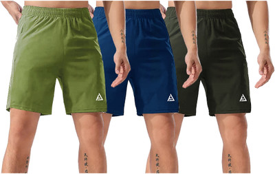 Solid Men Multicolor Basic Shorts