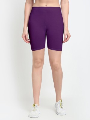 ZICK Self Design Women Purple Regular Shorts, Basic Shorts, Casual Shorts, Cycling Shorts, Gym Shorts