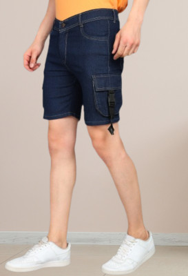 METRONAUT Solid Men Denim Dark Blue Denim Shorts