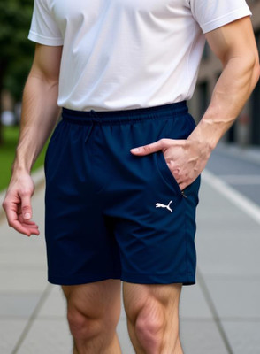 ARJUN Solid Men Blue Regular Shorts