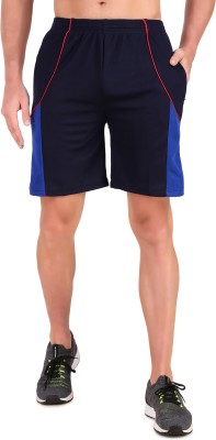 MRD DESIGNER HUB Color Block Men Dark Blue Sports Shorts
