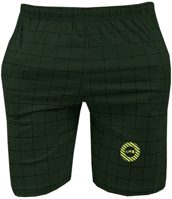 MRB Self Design Men Green Regular Shorts