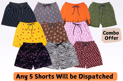POWERmerc Printed Women Multicolor Regular Shorts