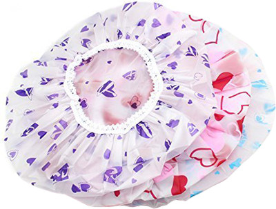 Elecsera Set of 3 Premium Quality Reusable Printed Shower Cap With Elastic Band