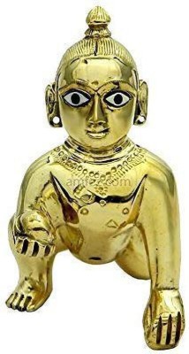 ADIYOGI Brass LADDOO Gopal/THAKURJI MURTI Idol/BAL Gopal/Heavy PEETAL MURTI/NO.3 Decorative Showpiece  -  9 cm(Brass, Gold)