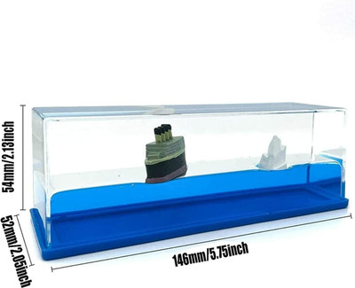 LuLu Mart Liquid Wave Cruise Ship Decoration Decorative Showpiece  -  5.4 cm(Plastic, Blue)