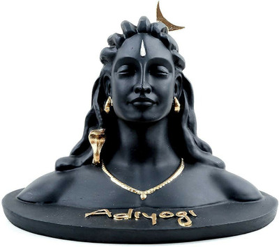 PUCHCHI Adiyogi Idol for Home Décor, Gift & Puja, Car Dashboard Statue | Made in India Decorative Showpiece  -  13 cm(Polyresin, Black)