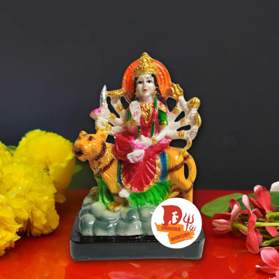DARIDRA BHANJAN Marble Finish Goddess Maa Durga Devi Idol Statue(MULTICOLOR PACK OF 1) Decorative Showpiece  -  14 cm(Marble, Multicolor)