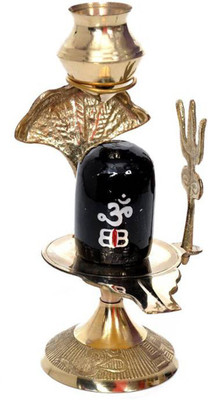 Metroz Brass Shivling With Lota ( Pack o 1 Pc ) Decorative Showpiece  -  6 cm(Brass, Multicolor)