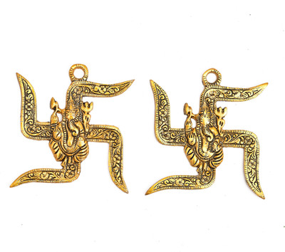 SHRI ASTHA VINAYAK Decorative Showpiece  -  10.16 cm(Metal, Gold)