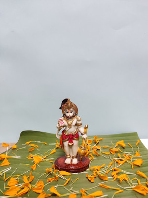 Pratima PRATIMA Lord Hanuman Ji Murti for Home Office and Gifting Decorative Showpiece  -  10 cm(Resin, Red)