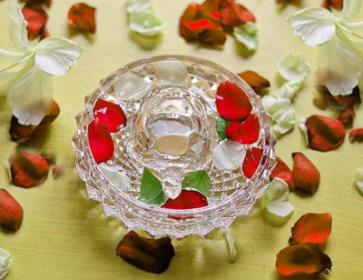 DVM Vastu Feng Shui Crystal Turtle Tortoise with Plate for Good Luck D04 Decorative Showpiece  -  10 cm(Crystal, White)
