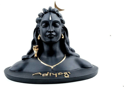 AELANA GRAPHY Adiyogi Shiva Shankara Resin Statue for Car Dashboard Decorative Showpiece  -  13 cm(Polyresin, Black)
