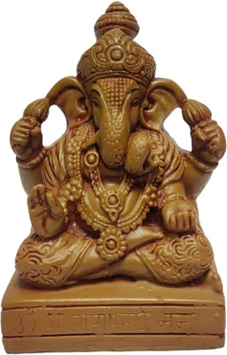 Pratima PRATIMA Wooden finish Dagduseth Polyresin Ganesh Idol Decorative Showpiece  -  8.5 cm(Resin, Brown)