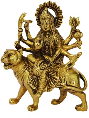 ADIYOGI Maa Durga Metal Idol / Maa Ambe Murti Navratre Special Decorative Showpiece  -  9 cm(Brass, Gold)