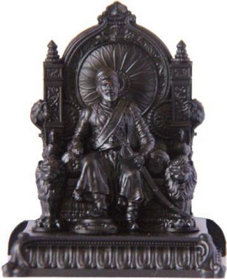 Bhaktinayak Chhatrapati shivaji maharaj Decorative Showpiece  -  12 cm(Polyresin, Black)