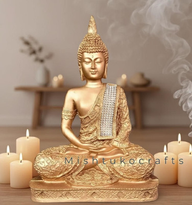 Mishtukocrafts s101 25 cm Religious Idol & Figurine(Polyresin, Gold)