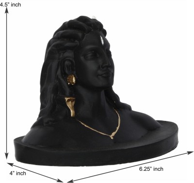 SBBCO Original Handcrafted Adiyogi Shiva God Idols Statue for car dashboard Decorative Decorative Showpiece  -  16.08 cm(Polyresin, Black)