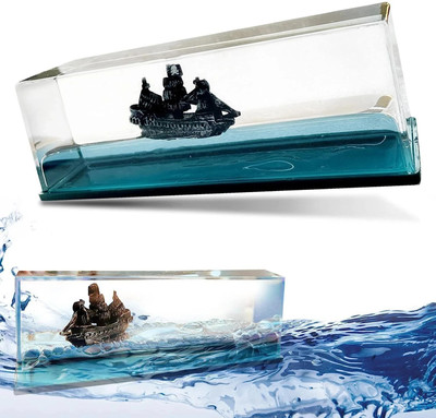 KGBTREADS Titanic Cruise Ship Model Decorative Showpiece  -  5.3 cm(Glass, Blue)