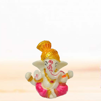 JRG LORD GANESHA IDOL (3.5 cms x 2 cms x 4.5 cms) Decorative Showpiece  -  5 cm(Polyresin, Multicolor)