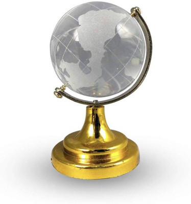 Vastu Art / Vastu / Feng Shui / Crystal Globe For Success And protect From nagetive vibrations Decorative Showpiece  -  8 cm(Crystal, Gold)
