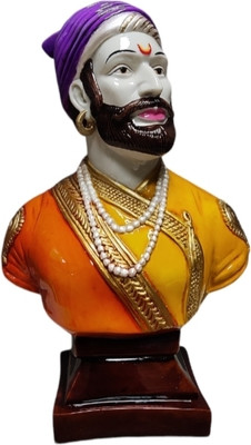 Pratima PRATIMA Handcrafted Polyresin Chhatrapati Shivaji Maharaj statue Decorative Showpiece  -  26.5 cm(Resin, Multicolor)