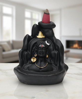 Ilyaj khan handicrafts Adiyogi Shiva statue 63 13 cm Religious Idol & Figurine(Polyresin, Black)