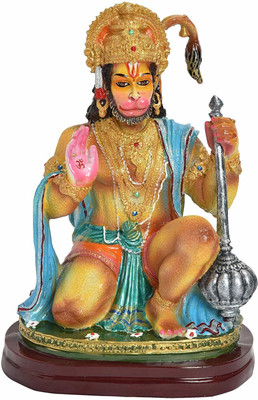 Gifts 'N' Greetings Home Décor Polyresin Ashirbad Mudra Hanuman Jee Elegant Show Piece Decorative Showpiece  -  23 cm(Polyresin, Multicolor)