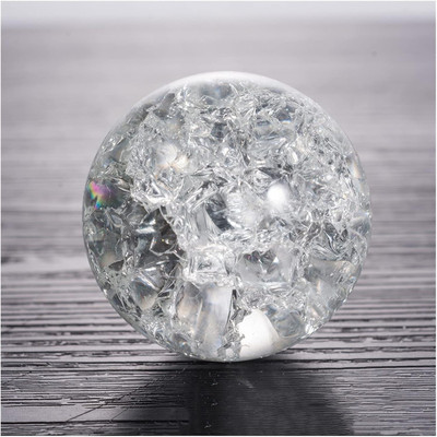 Divine Creations Water Fountain Spinning Crystal Ball for Indoor Use in Home and Workspace Decorative Showpiece  -  5 cm(Crystal, White)