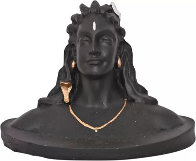 DARIDRA BHANJAN Adiyogi God Adiyogi Bhagwan Shiv Ji Shiv Ji Dhyan Shiv Idol Shiv Ji Decorative Showpiece  -  12 cm(Polyresin, Black)