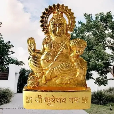 Rci Handicrafts Shri Kuber Idol for Puja Kuber Murti for diwali puja Diwali Puja murti RC002 Decorative Showpiece  -  11 cm(Brass, Metal, Gold)