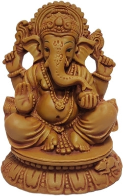 Pratima PRATIMA Wooden finish Beautiful ganpati idol Decorative Showpiece  -  8 cm(Resin, Brown)
